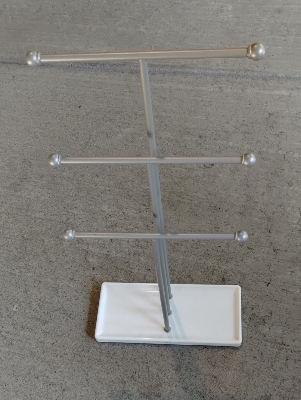 Umbra Silver Jewelry Stand with White Tray - Home Storage & Organization